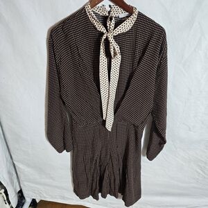 Reserved Brown and Cream Mini Dress